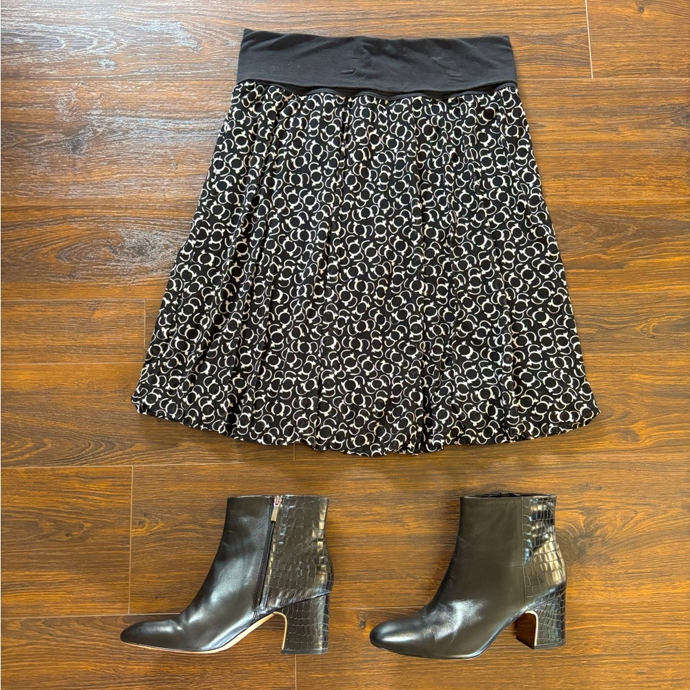 Cabi Black Patterned Skirt